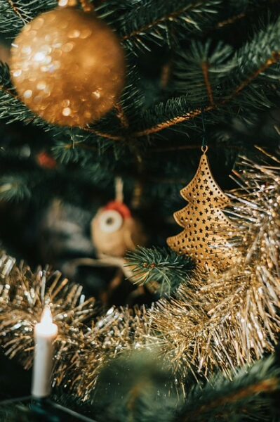 L'arbre de Yule : Les sapins et autres arbres à feuilles persistantes étaient ornés de fruits, de rubans et de guirlandes, symbolisant la vie éternelle.