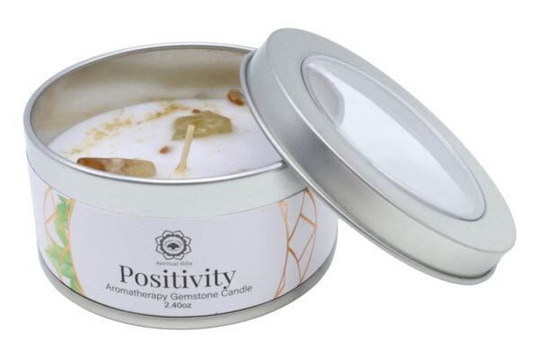 Apportez lumière et énergie positive à votre intérieur avec la bougie Green Tree "Positivité". Fabriquée à la main, avec cristaux de citrine et thé vert séché, idéale pour méditation, relaxation et ambiance harmonieuse.