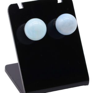 Boucles d’oreilles en Aigue-Marine naturelle 10 mm, pierre de sérénité et de communication