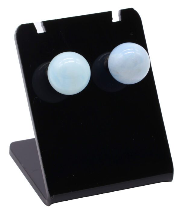 Boucles d’oreilles en Aigue-Marine naturelle 10 mm, pierre de sérénité et de communication