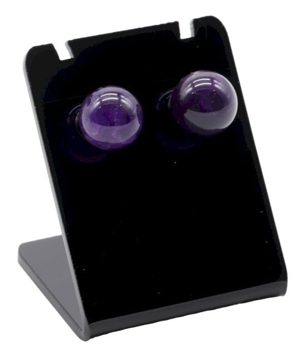 Boucles d’oreilles en améthyste naturelle 10 mm, pierre violette de sérénité et d’équilibre émotionnel, bijou lithothérapie femme