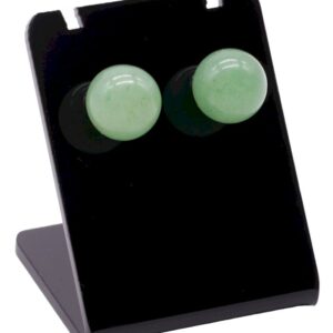 Boucles d’oreilles en aventurine verte naturelle 10 mm, pierre de chance et de sérénité, bijou lithothérapie femme