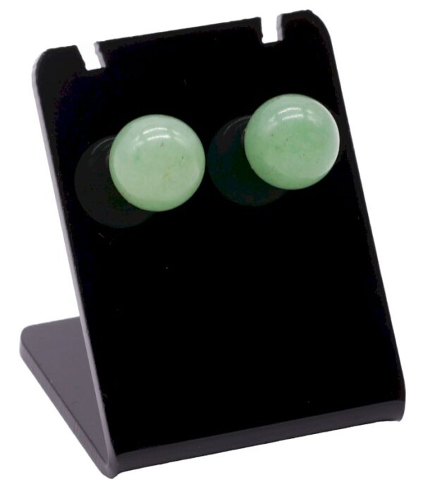 Boucles d’oreilles en aventurine verte naturelle 10 mm, pierre de chance et de sérénité, bijou lithothérapie femme