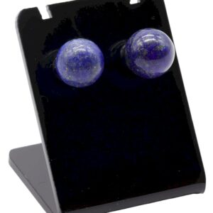 Boucles d’oreilles élégantes en Lapis Lazuli 10 mm, pierres naturelles bleu profond avec veines dorées, favorisant harmonie, clarté mentale et équilibre émotionnel.
