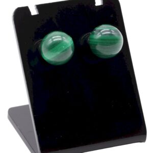 Boucles d’oreilles en Malachite 10 mm, pierre semi-précieuse verte aux motifs concentriques, symbole de protection, transformation et équilibre émotionnel.