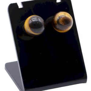 Boucles d’oreilles élégantes en perles d’Œil de Tigre 10 mm, pierre protectrice favorisant l’ancrage et la confiance en soi