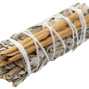 Fagot de Sauge Blanche et Cannelle 10 cm – Purification naturelle, protection énergétique et bien-être spirituel.