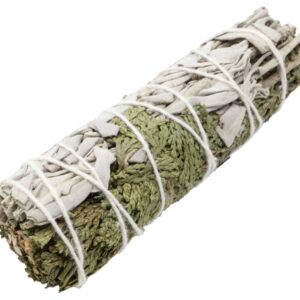 Fagot de Sauge Blanche & Cèdre 10 cm – Purification énergétique et protection avec sauge blanche et cèdre naturel.