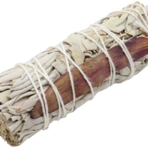 Fagot de Sauge Blanche "Dream Sage" 10 cm. Purification énergétique avec sauge blanche et fleur de safari, idéale pour rituels, méditation et bien-être intérieur.