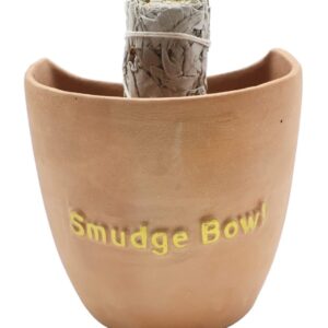 Bol de fumigation en terre cuite 11 cm, idéal pour sauge, Palo Santo ou encens. Résistant à la chaleur, parfait pour rituels et purification naturelle.
