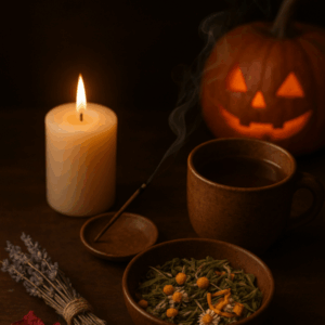 Intention : gratitude et préparation pour Samhain Rituel : Méditation sur les ancêtres et les protections reçues. Allumer une bougie blanche et remercier les énergies de guidance. Potion : Infusion de gratitude Camomille + verveine + zeste d’orange. Boire en exprimant la gratitude pour la protection et la guidance reçues. Encens : Lavande + pétales de rose, pour clôturer la semaine sur l’énergie de paix et d’amour.