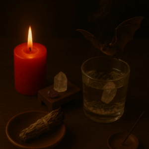 Intention : protection et préparation à Samhain Rituel : Nettoyage complet de l’espace sacré avec sauge ou Palo Santo. Préparer un petit autel pour Samhain avec bougies et cristaux. Potion : Potion de protection renforcée Eau + sauge + sel + quartz clair dans un verre. Méditation sur la protection personnelle. Encens : Mélange de lavande + myrrhe + romarin.