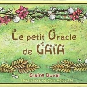Coffret du Petit Oracle de Gaïa avec 55 cartes illustrées et fascicule explicatif, dédié à la guidance et à la sagesse de la Terre-Mère.