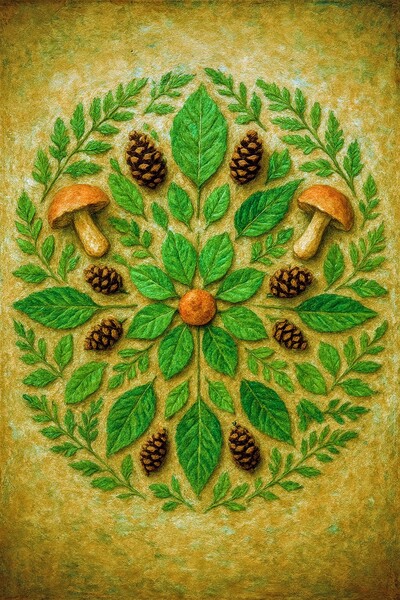 Crée une forme harmonieuse avec des éléments trouvés en forêt. → Laisse le vent le reprendre quand l’intention est accomplie. Honorer l’éphémère, c’est honorer la transformation.