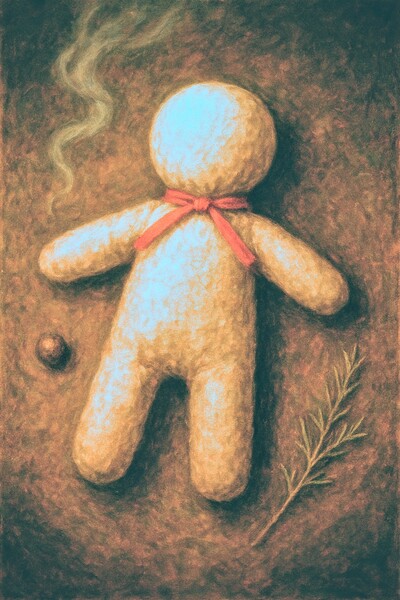 Une poupée cousue avec amour et intention. → Place-la près de ton lit ou dans ton sac. → Recharge-la à la pleine lune. Les ancêtres disaient : « Protège ce qui te ressemble. »