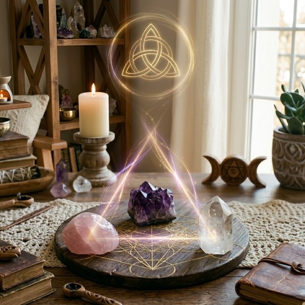 L'Équation du Bonheur Intérieur Plutôt qu'une simple liste, imaginez cette formule mathématique spirituelle : Améthyste (Paix) + Quartz Rose (Amour) x Cristal de Roche (Puissance) = Harmonie Totale